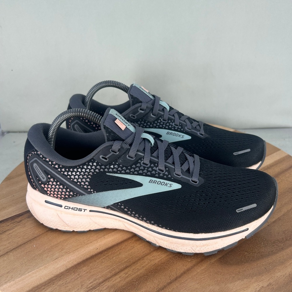 Brooks Ghost 14 Womens Running Shoes Black Pink 1203561B026 Size 10 Medium B